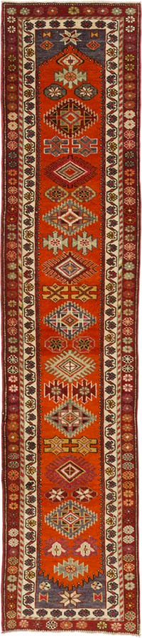 Alfombra Vintage de pasillo - 88 cm x 392 cm