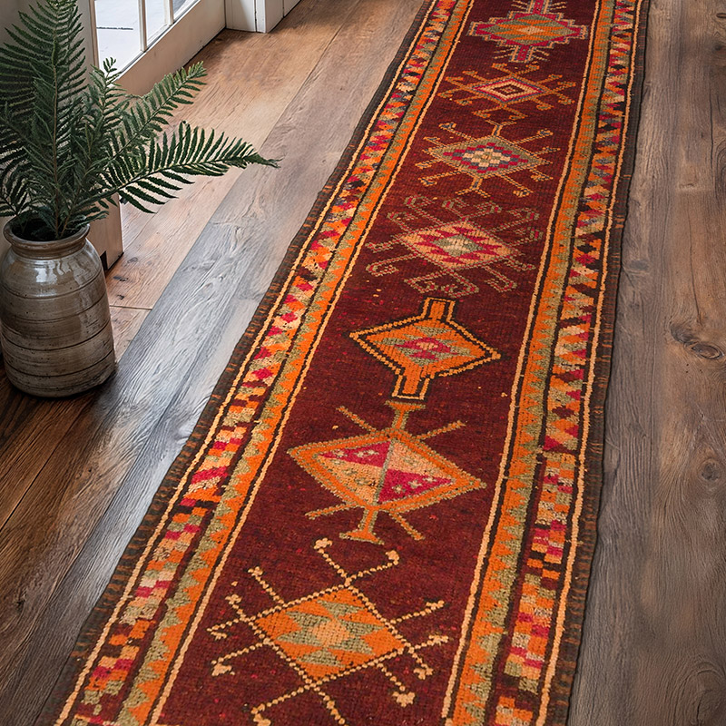 Vintage Tribal Runner Rug - 2' 9" x 12' 8" (33" x 152") - K0085294