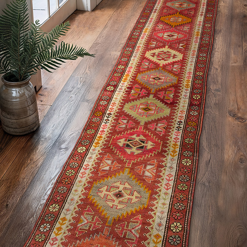 Vintage Tribal Runner Rug - 3'  x 14' 5" (36" x 173") - K0085295
