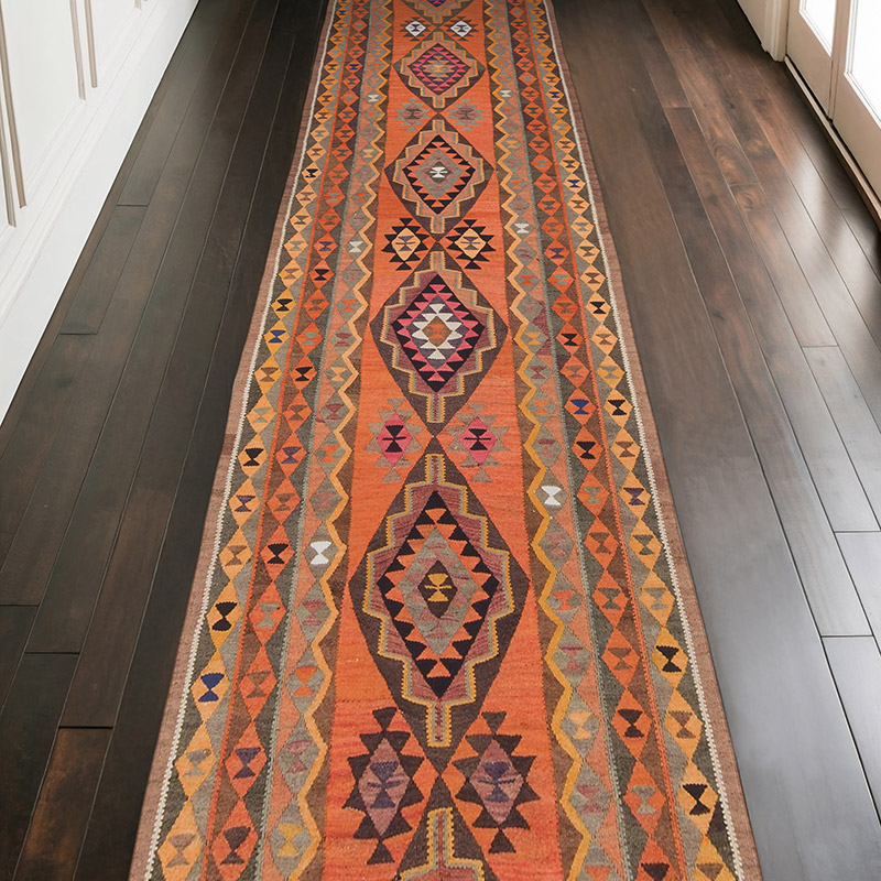 Vintage Herki Kilim Yolluk - 100 cm x 328 cm - K0085296