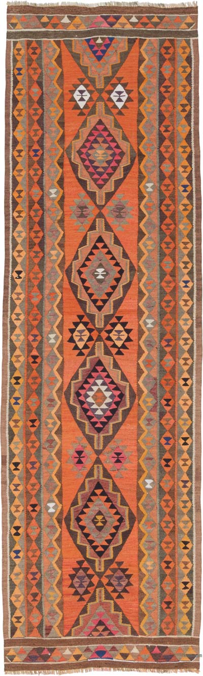 Vintage Herki Kilim Yolluk - 100 cm x 328 cm
