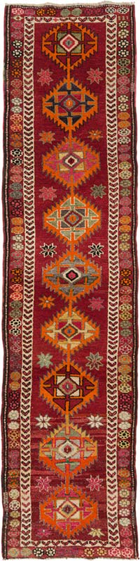 Alfombra Vintage de pasillo - 93 cm x 373 cm