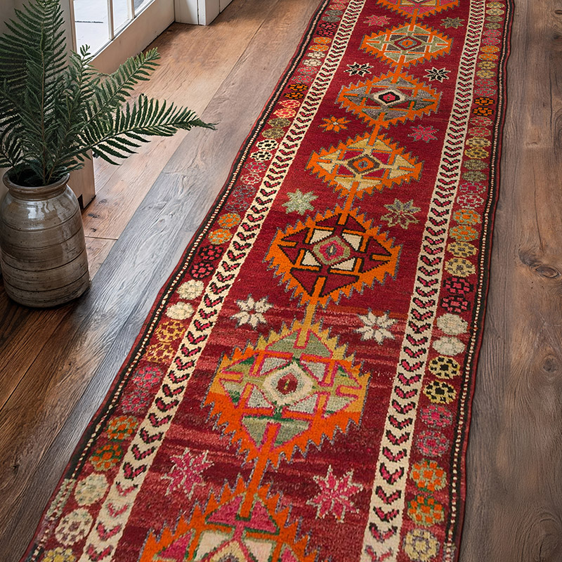 Alfombra Vintage de pasillo - 93 cm x 373 cm - K0085298