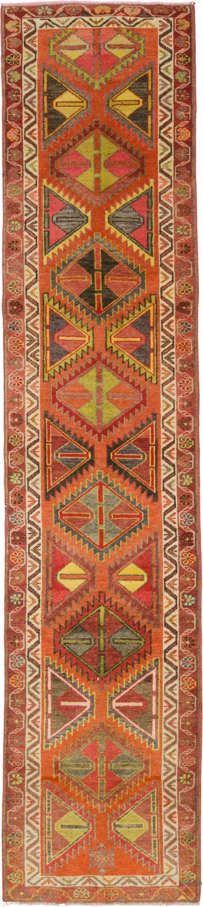 Alfombra Vintage de pasillo - 87 cm x 396 cm