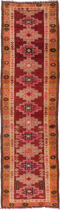 Vintage Tribal Runner Rug - 2' 11" x 10' 2" (35" x 122")