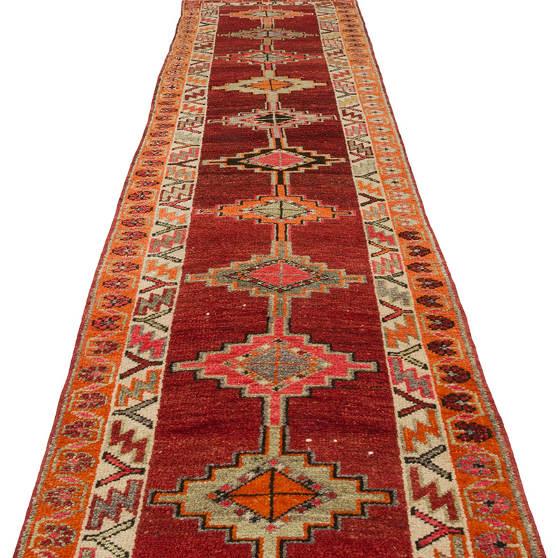 Alfombra Vintage de pasillo - 90 cm x 419 cm - K0085302