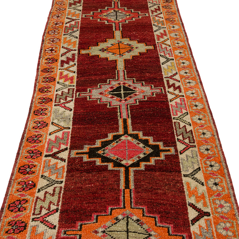 Alfombra Vintage de pasillo - 90 cm x 419 cm - K0085302