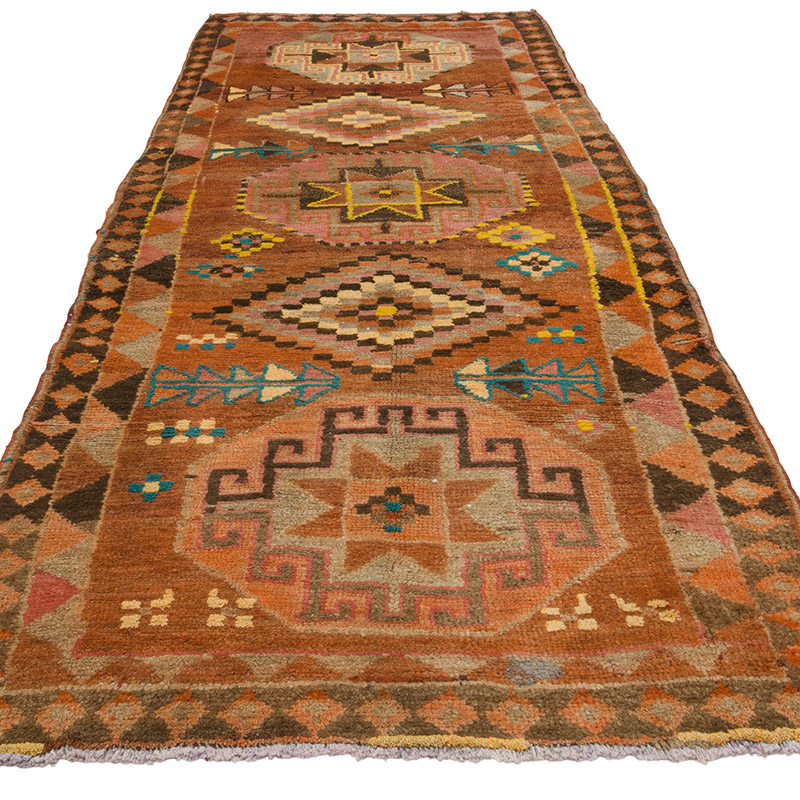 Vintage Tribal Runner Rug - 3' 10" x 10' 4" (46" x 124") - K0085303
