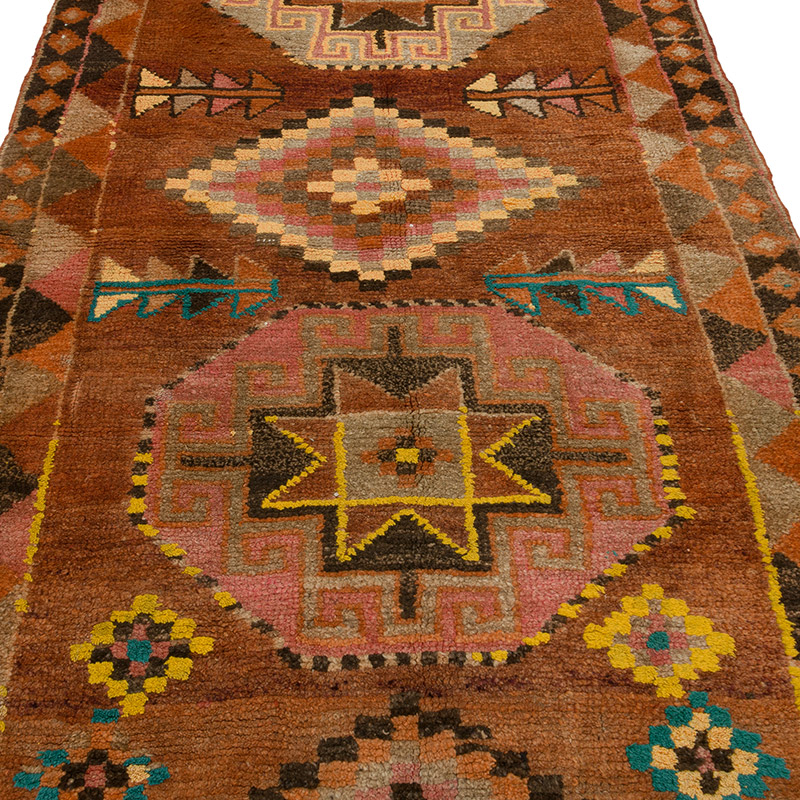 Vintage Tribal Runner Rug - 3' 10" x 10' 4" (46" x 124") - K0085303