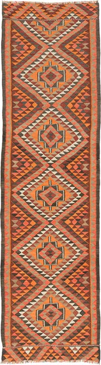 Vintage Herki Kilim Yolluk - 93 cm x 331 cm