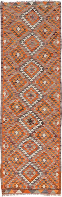 Vintage Herki Kilim Runner - 3' 1" x 9' 8" (37" x 116")