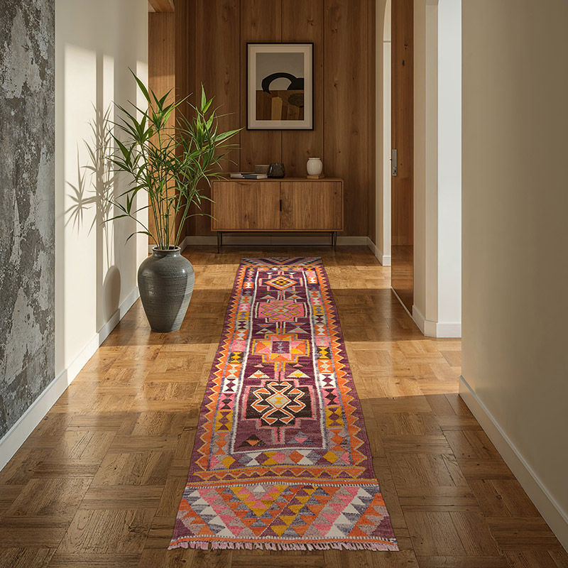 Corredor Vintage Herki Kilim - 84 cm x 278 cm - K0085310