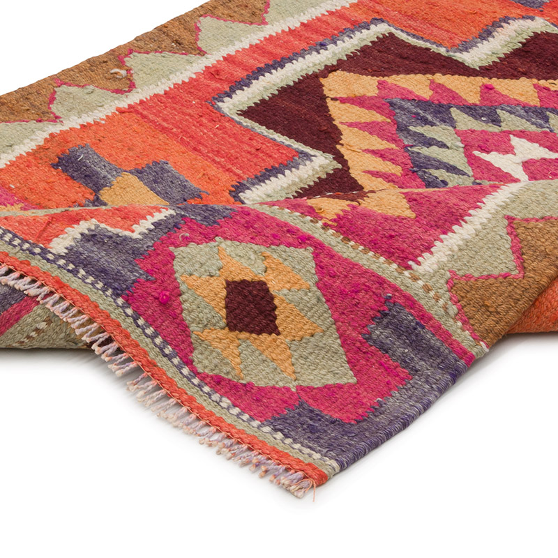 Vintage Herki Kilim Yolluk - 98 cm x 345 cm - K0085312