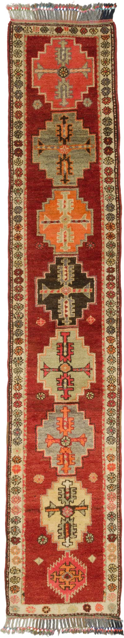 Alfombra Vintage de pasillo - 89 cm x 460 cm