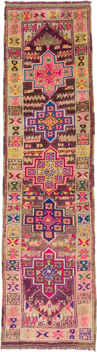 Vintage Tribal Runner Rug - 3' 1" x 10' 10" (37" x 130")