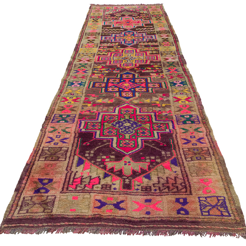Vintage Tribal Runner Rug - 3' 1" x 10' 10" (37" x 130") - K0085334