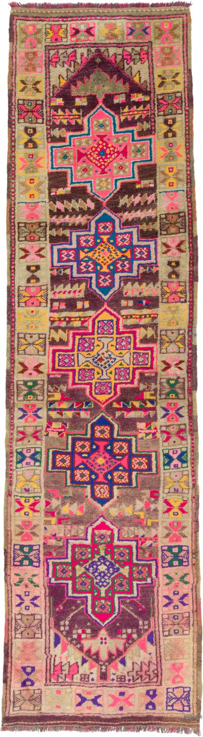 Vintage Tribal Runner Rug - 3' 1" x 10' 10" (37" x 130")