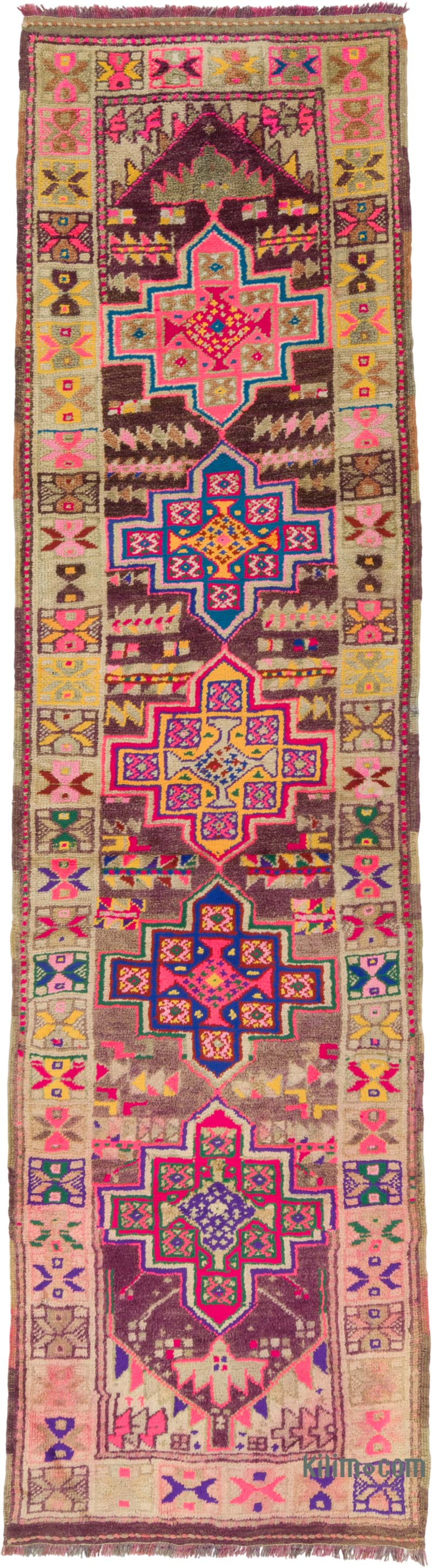 Vintage Tribal Runner Rug - 3' 1" x 10' 10" (37" x 130") - K0085334
