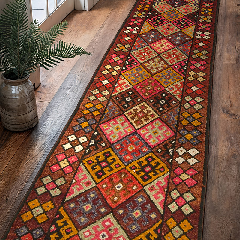 Alfombra Vintage de pasillo - 90 cm x 330 cm - K0085337