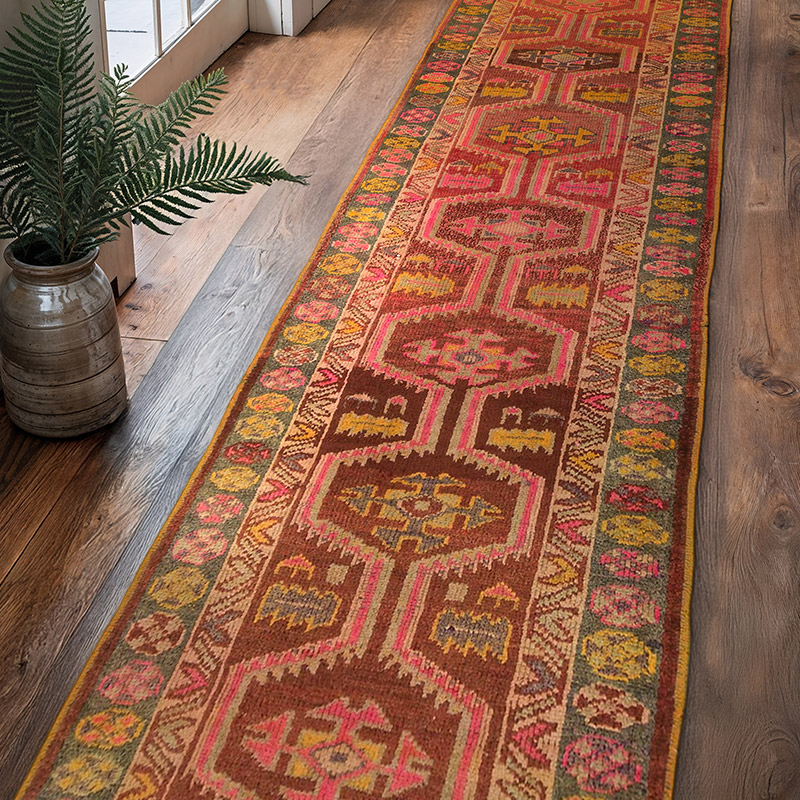 Alfombra Vintage de pasillo - 91 cm x 368 cm - K0085346