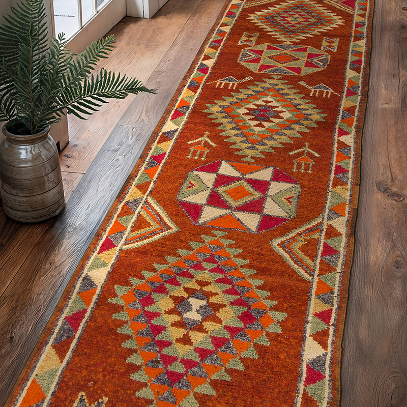 Alfombra Vintage de pasillo - 89 cm x 355 cm - K0085347