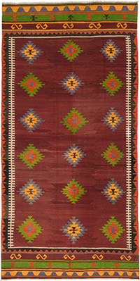 Vintage Çal Kilimi - 187 cm x 380 cm