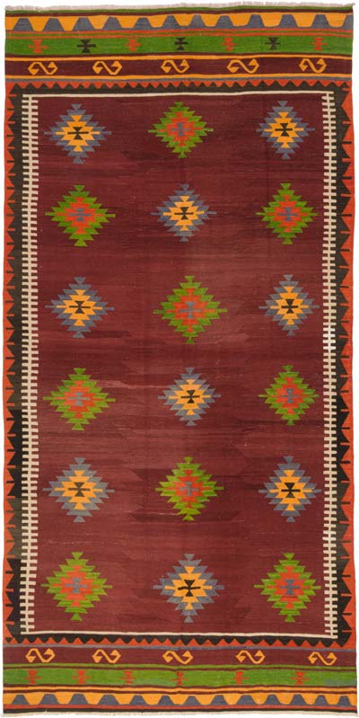 Vintage Çal Kilimi - 187 cm x 380 cm