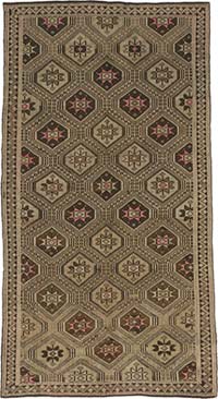 Vintage Anatolian Jijim Rug - 6' 1" x 10' 11" (73" x 131")