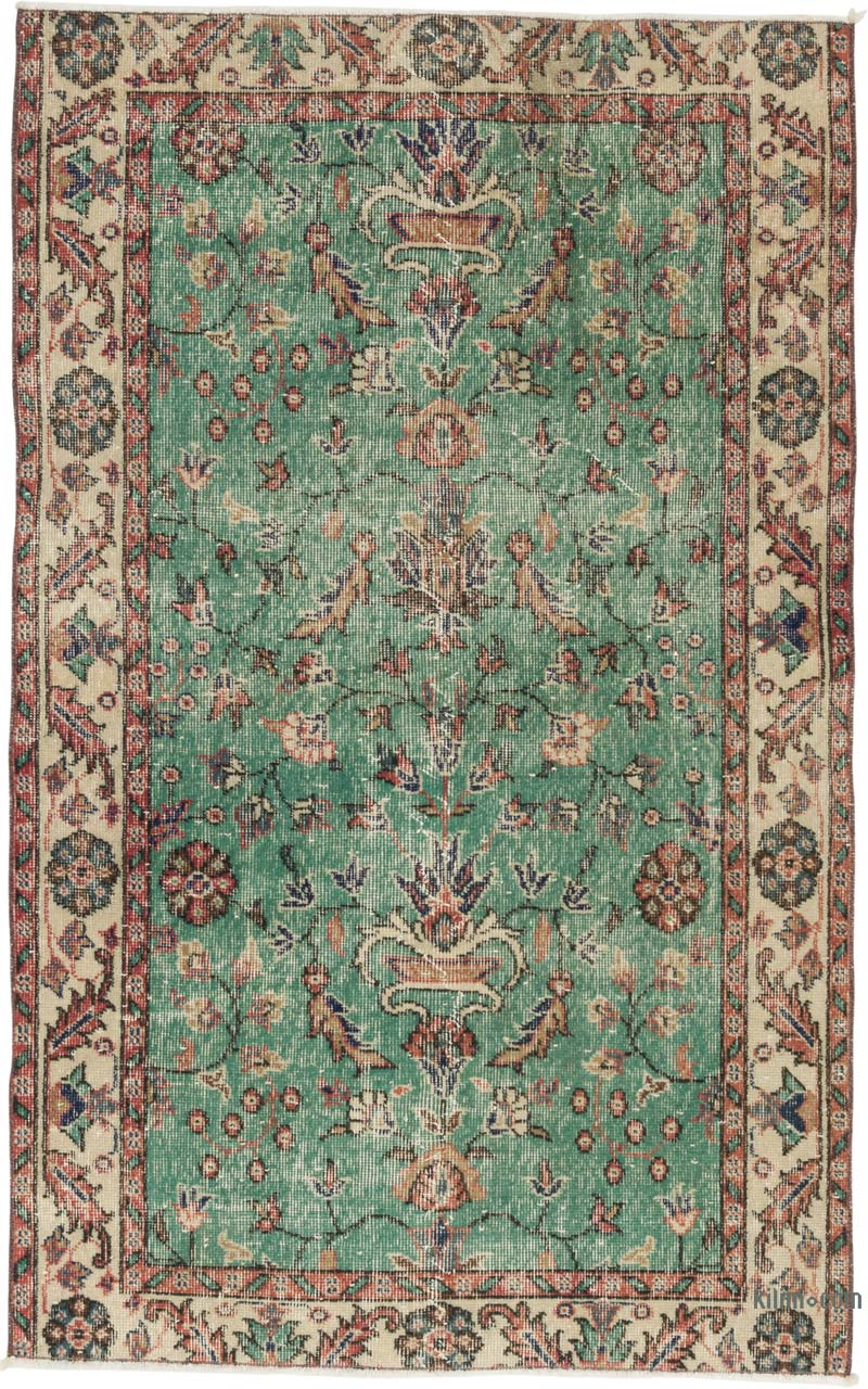 Alfombra Vintage Turca Anudada a Mano - 115 cm x 185 cm - K0085394