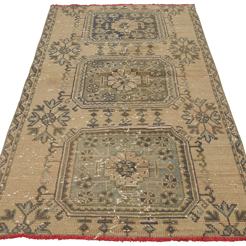 Alfombra Vintage Turca Anudada a Mano - 90 cm x 175 cm - K0085397