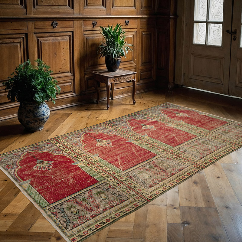 Vintage Turkish Hand-Knotted Rug - 4' 3" x 7' 3" (51" x 87") - K0085399
