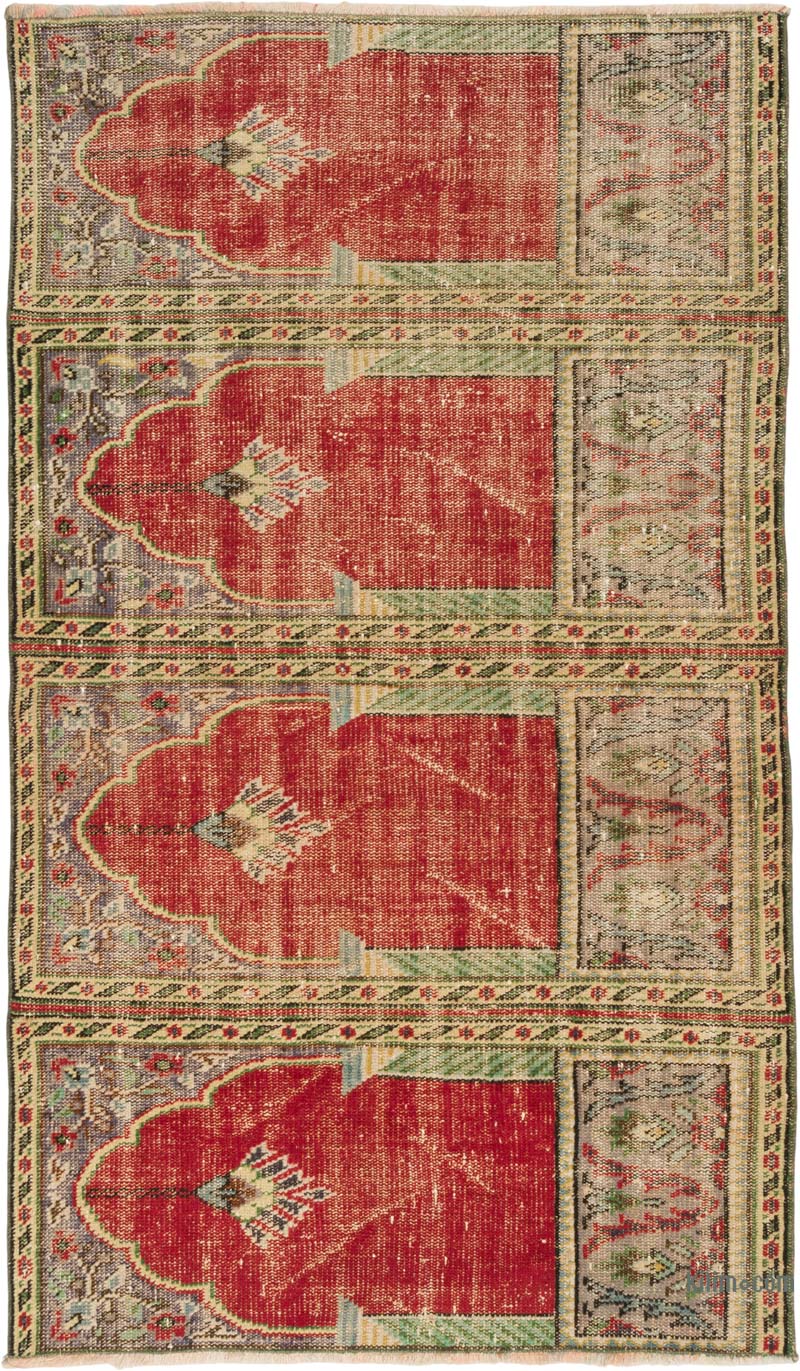 Alfombra Vintage Turca Anudada a Mano - 130 cm x 220 cm - K0085399