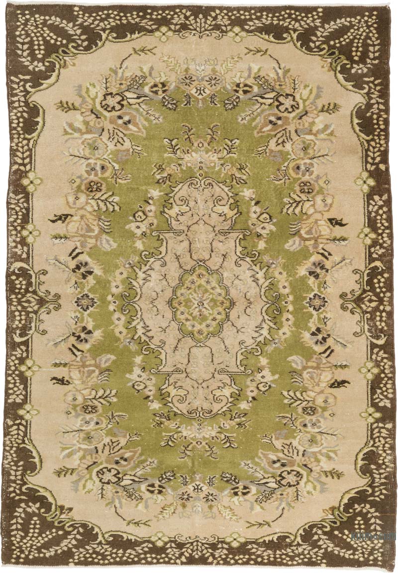 Alfombra Vintage Turca Anudada a Mano - 184 cm x 265 cm - K0085403