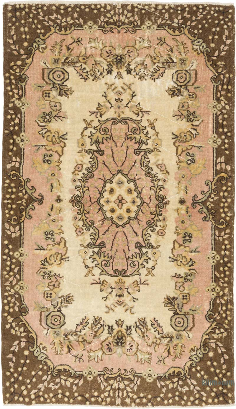 Alfombra Vintage Turca Anudada a Mano - 120 cm x 206 cm - K0085406