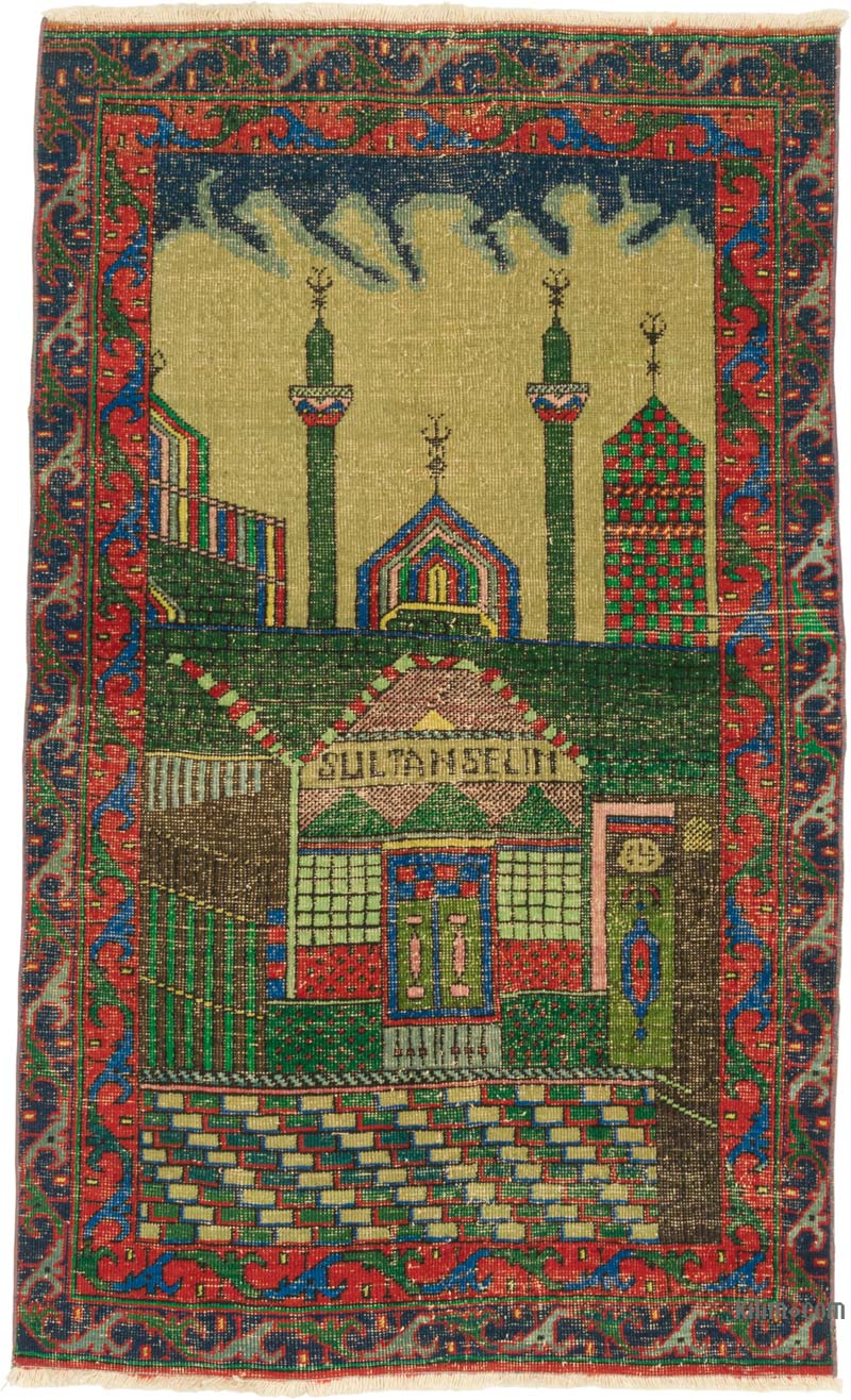 Vintage Turkish Hand-Knotted Rug - 3' 2" x 5' 3" (38" x 63") - K0085412