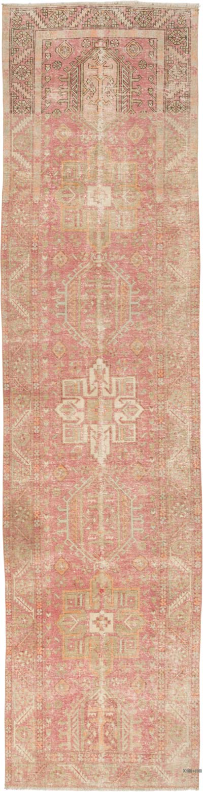 Pasillo Vintage Turco Anudado a Mano - 109 cm x 427 cm