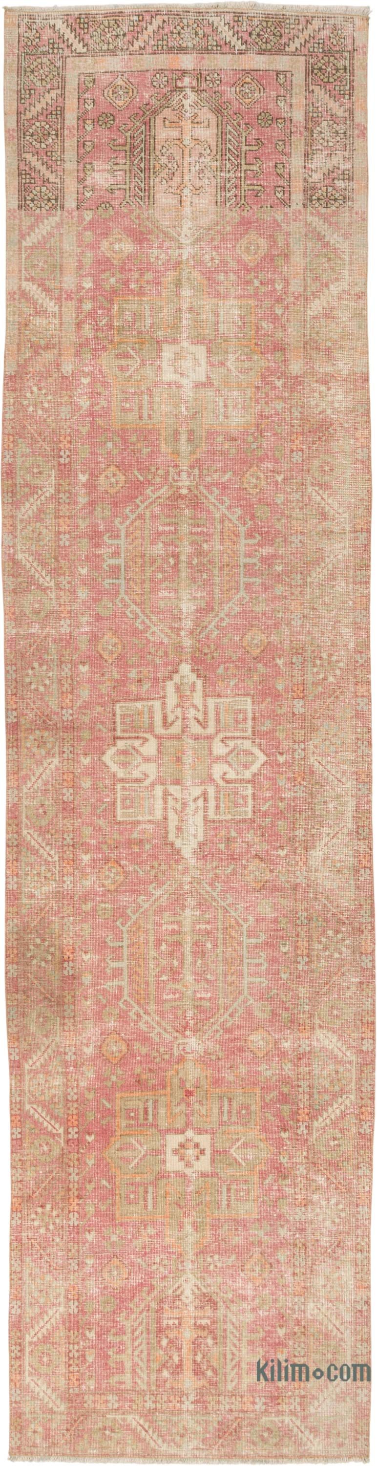 Pasillo Vintage Turco Anudado a Mano - 109 cm x 427 cm - K0085427