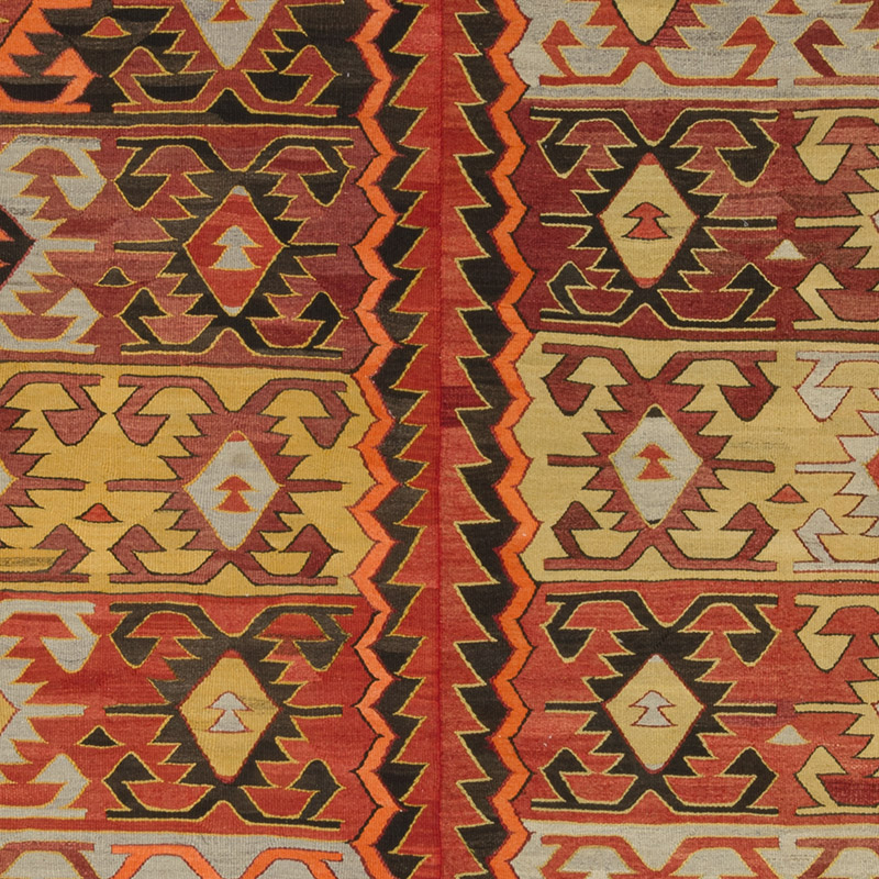 Vintage Konya Kilim Rug - 11' 4" x 10' 8" (136" x 128") - K0085431