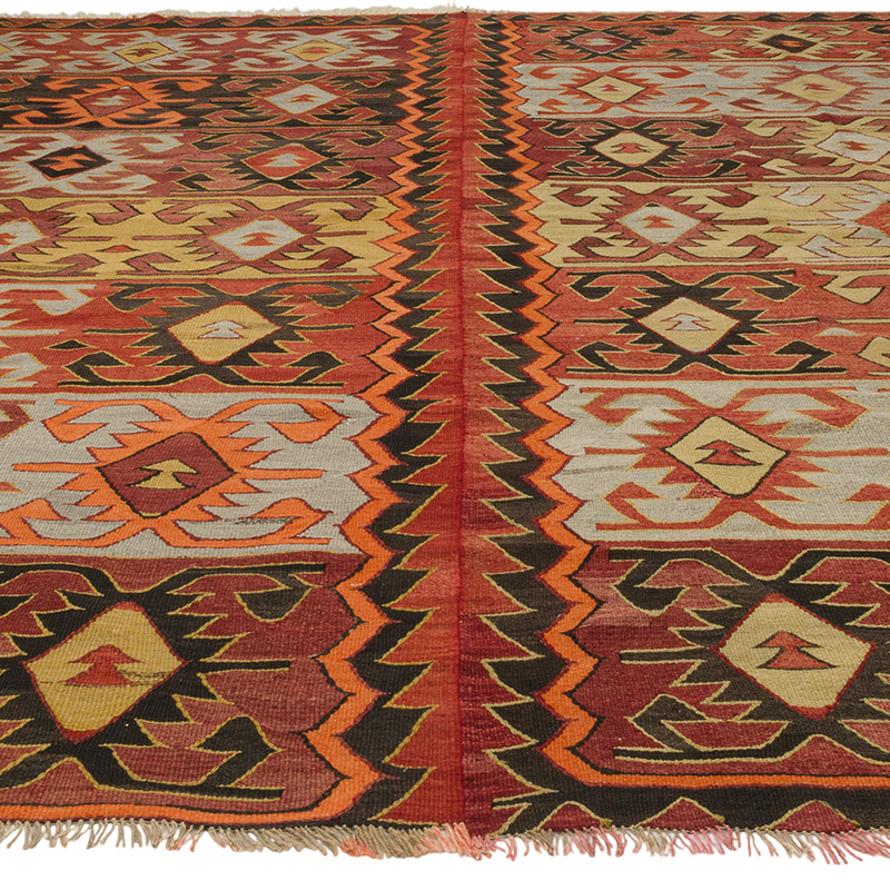 Vintage Konya Kilim Rug - 11' 4" x 10' 8" (136" x 128") - K0085431