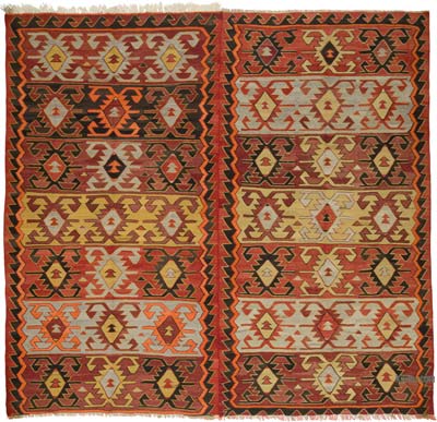 Vintage Konya Kilim Rug - 11' 4" x 10' 8" (136" x 128")