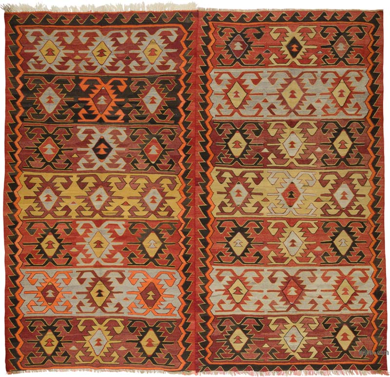 Vintage Konya Kilim Rug - 11' 4" x 10' 8" (136" x 128") - K0085431