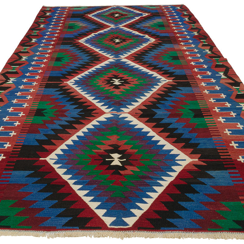 Vintage Esme Kilim Rug - 170 cm x 336 cm - K0085441