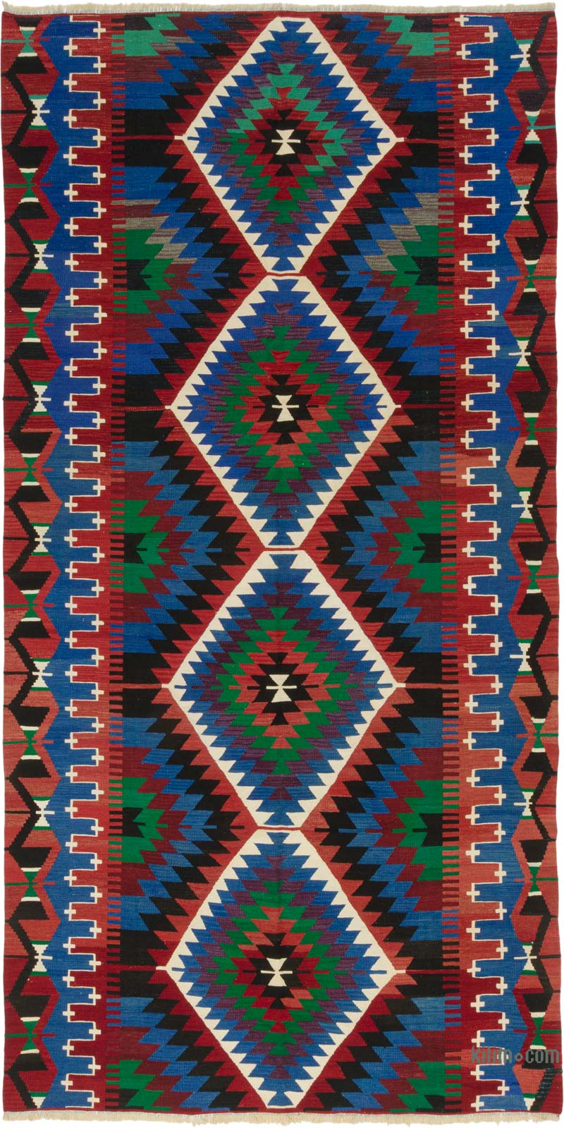 Vintage Esme Kilim Rug - 170 cm x 336 cm - K0085441