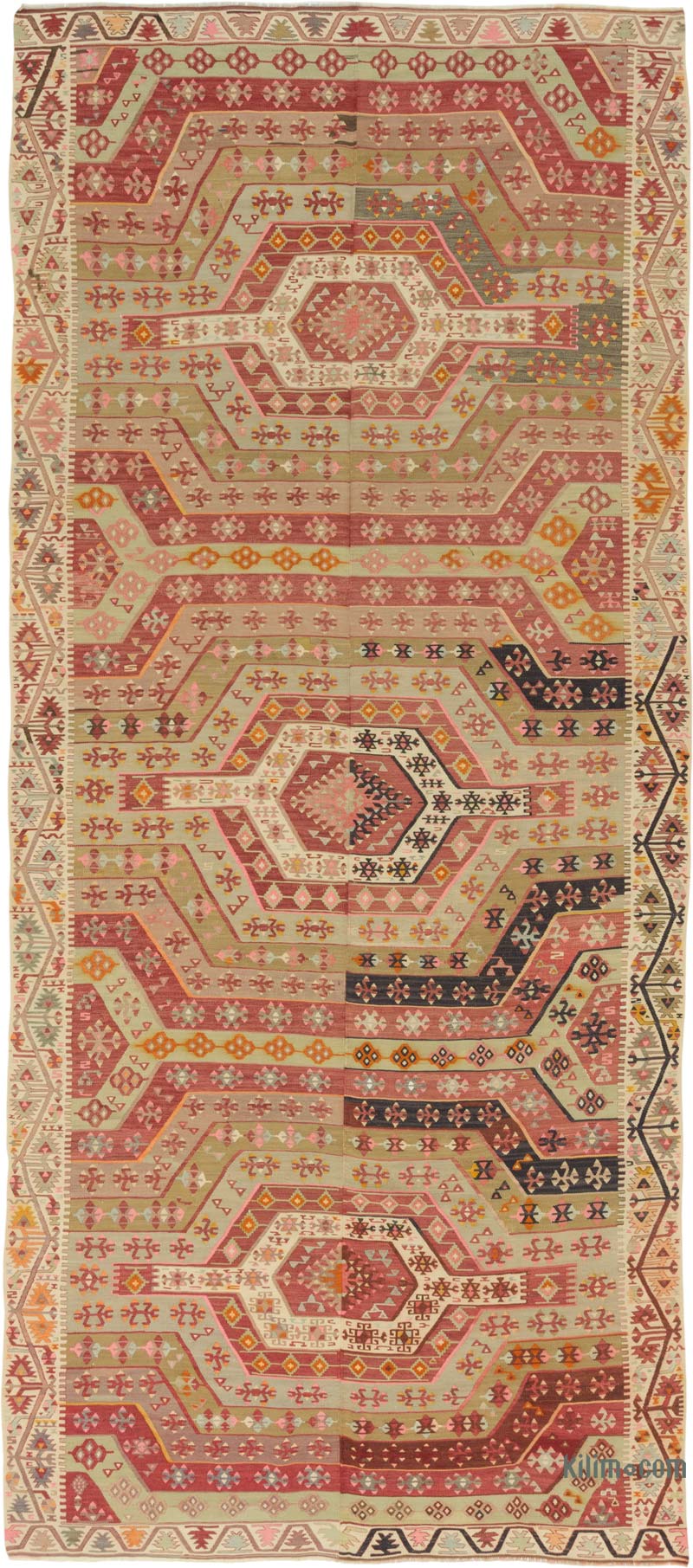 Antique Kayseri Kilim Rug - 5' 7" x 12' 4" (67" x 148") - K0085442