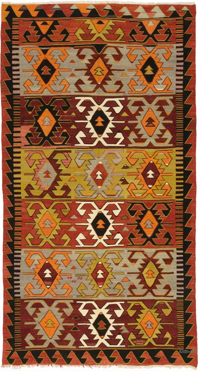 Vintage Konya Kilim Rug - 185 cm x 336 cm