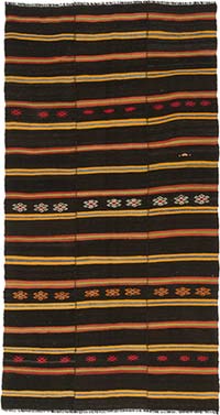 Vintage Anatolian Kilim Rug - 6' 5" x 12' 2" (77" x 146")