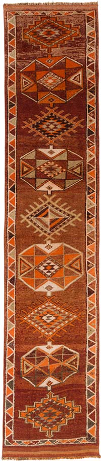 Vintage Tribal Runner Rug - 2' 11" x 13' 7" (35" x 163")