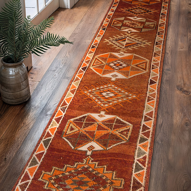 Alfombra Vintage de pasillo - 89 cm x 415 cm - K0085487