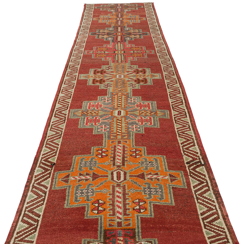 Alfombra Vintage de pasillo - 88 cm x 422 cm - K0085488