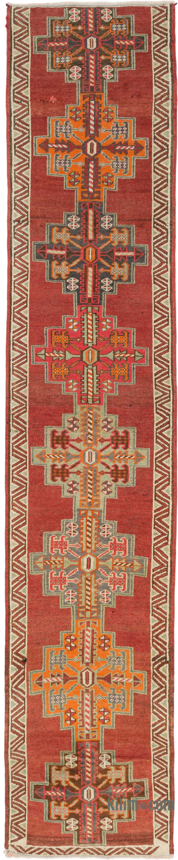 Alfombra Vintage de pasillo - 88 cm x 422 cm - K0085488